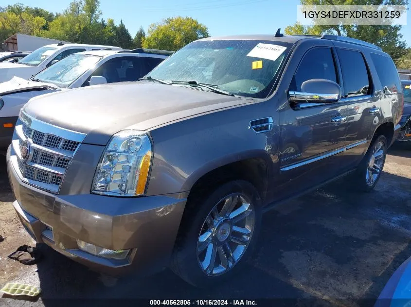 2013 Cadillac Escalade Platinum Edition VIN: 1GYS4DEFXDR331259 Lot: 40562805