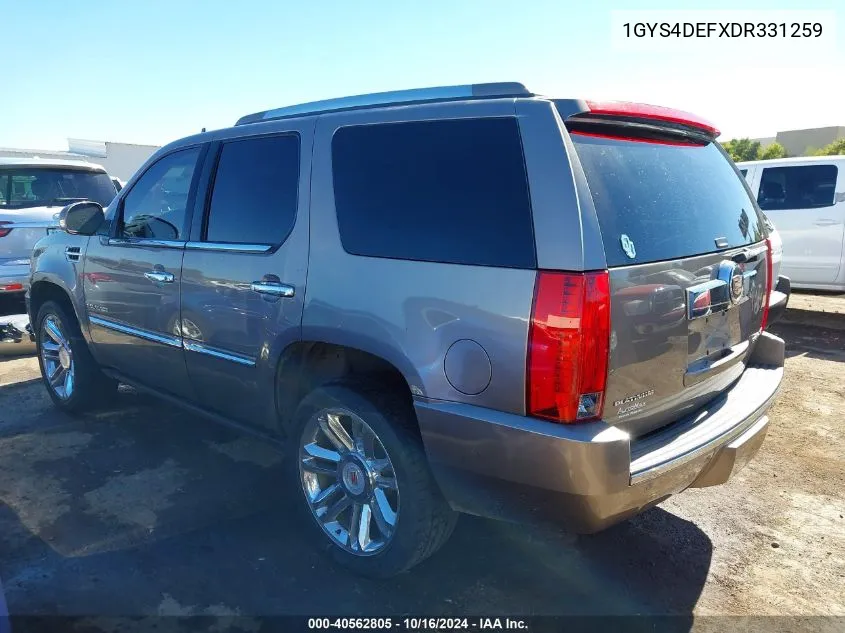 2013 Cadillac Escalade Platinum Edition VIN: 1GYS4DEFXDR331259 Lot: 40562805