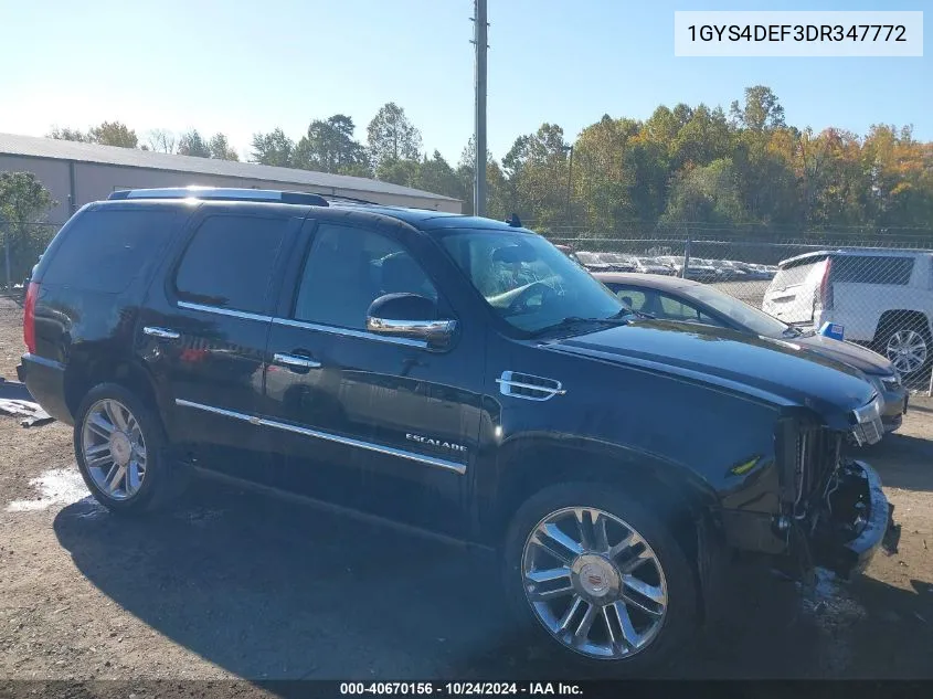 2013 Cadillac Escalade Platinum Edition VIN: 1GYS4DEF3DR347772 Lot: 40670156