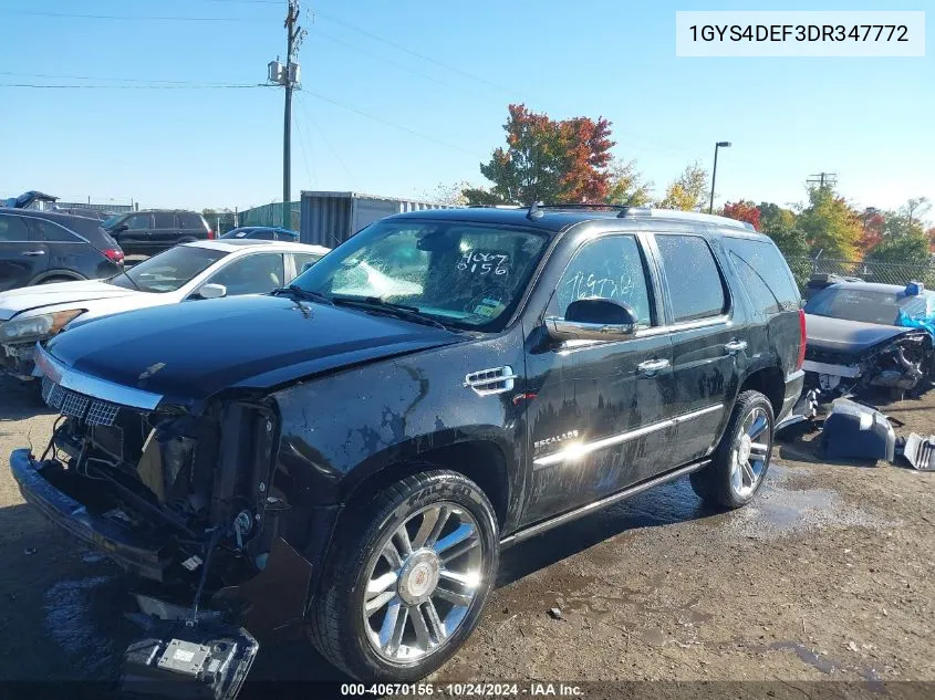 2013 Cadillac Escalade Platinum Edition VIN: 1GYS4DEF3DR347772 Lot: 40670156