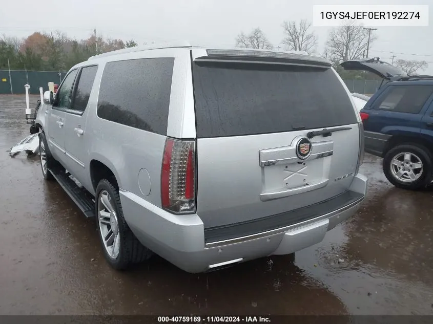 2014 Cadillac Escalade Esv Premium VIN: 1GYS4JEF0ER192274 Lot: 40759189