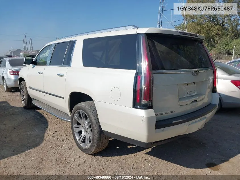 2015 Cadillac Escalade Esv Luxury VIN: 1GYS4SKJ7FR650487 Lot: 40348880