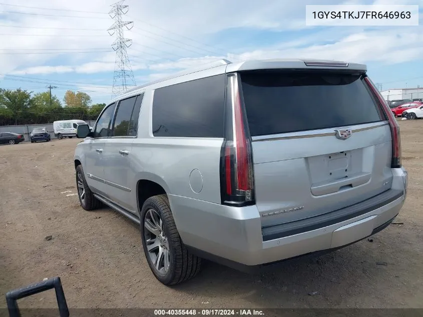 2015 Cadillac Escalade Esv Premium VIN: 1GYS4TKJ7FR646963 Lot: 40355448