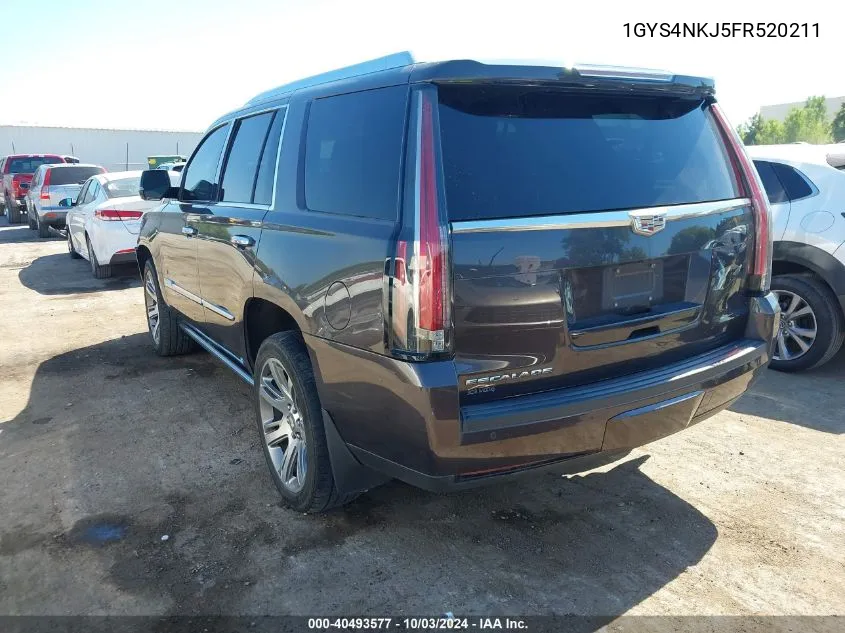 2015 Cadillac Escalade Premium VIN: 1GYS4NKJ5FR520211 Lot: 40493577