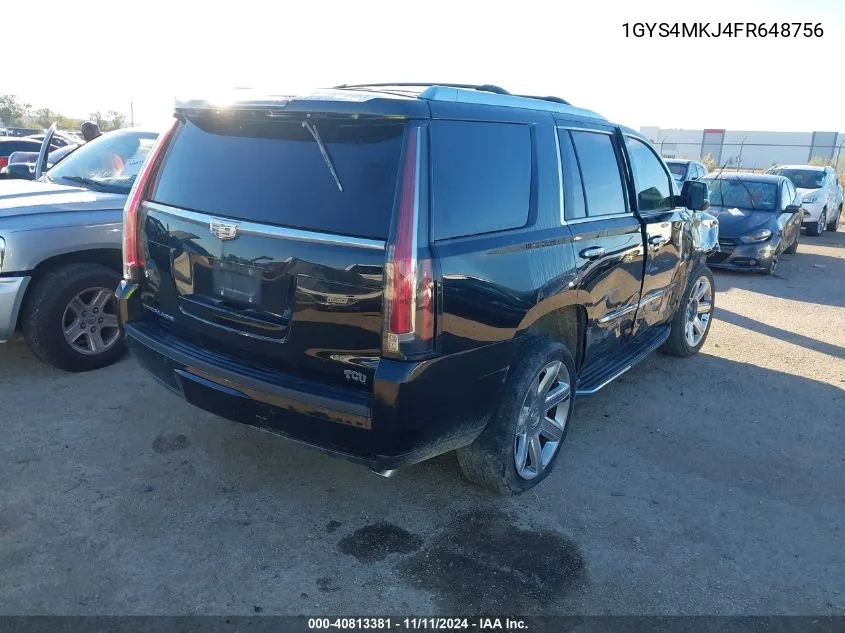 2015 Cadillac Escalade Luxury VIN: 1GYS4MKJ4FR648756 Lot: 40813381