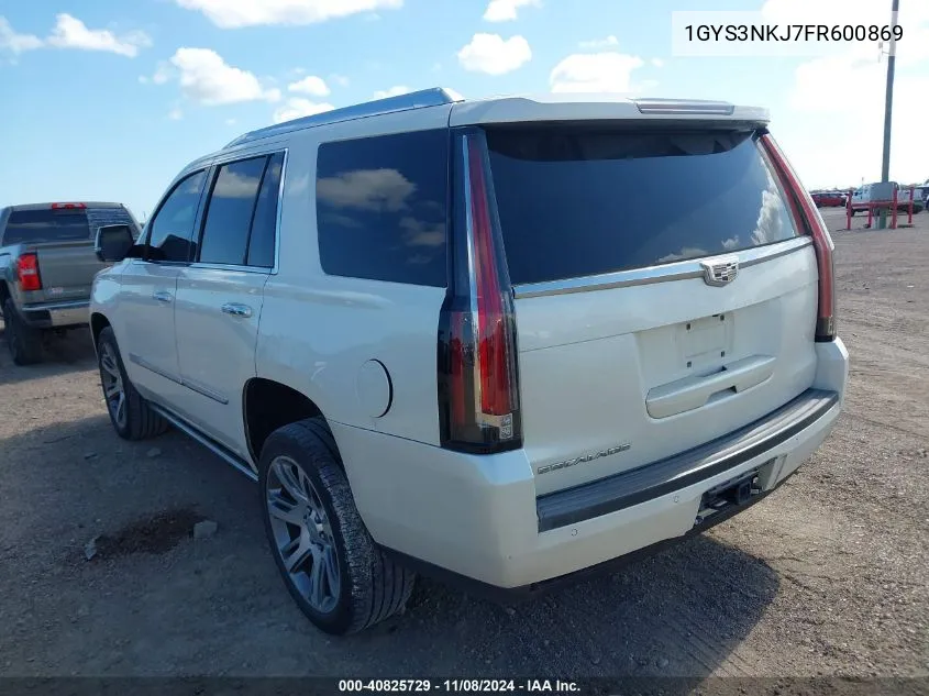 2015 Cadillac Escalade Premium VIN: 1GYS3NKJ7FR600869 Lot: 40825729