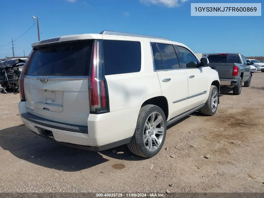 2015 Cadillac Escalade Premium VIN: 1GYS3NKJ7FR600869 Lot: 40825729