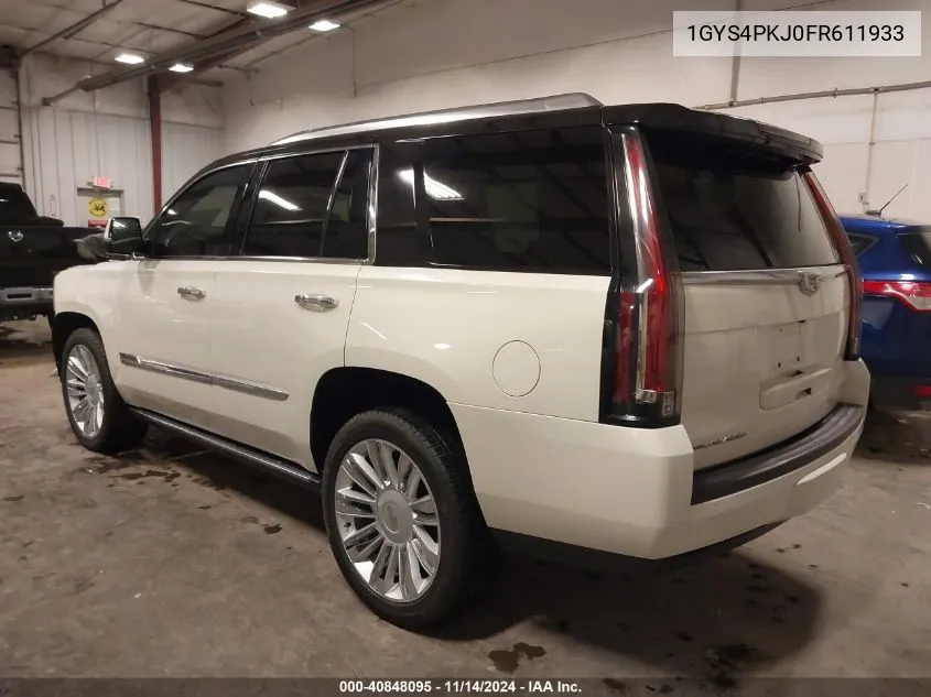 2015 Cadillac Escalade Platinum VIN: 1GYS4PKJ0FR611933 Lot: 40848095