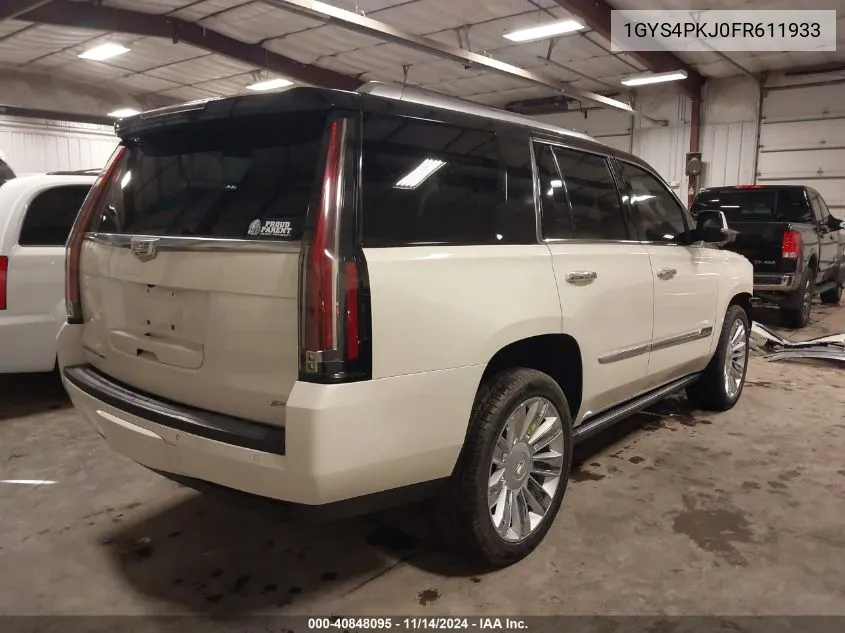 2015 Cadillac Escalade Platinum VIN: 1GYS4PKJ0FR611933 Lot: 40848095