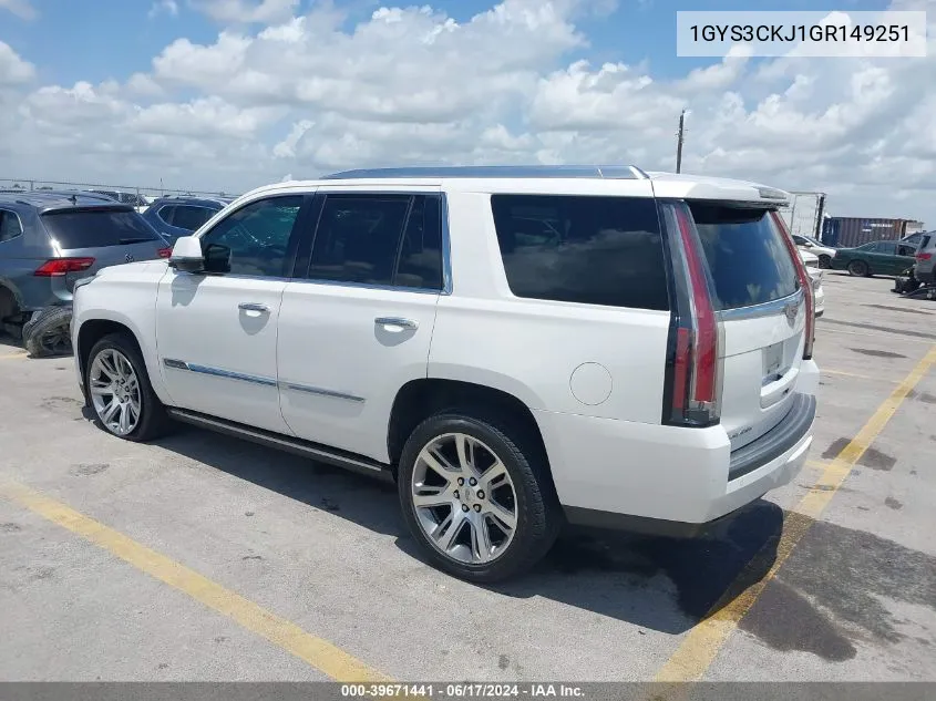 1GYS3CKJ1GR149251 2016 Cadillac Escalade Premium Collection