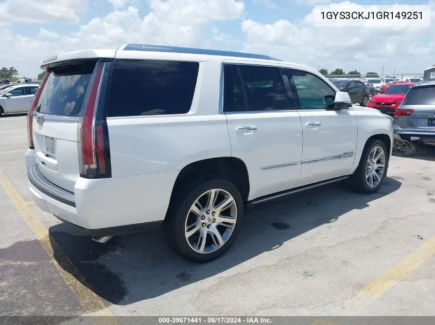 1GYS3CKJ1GR149251 2016 Cadillac Escalade Premium Collection