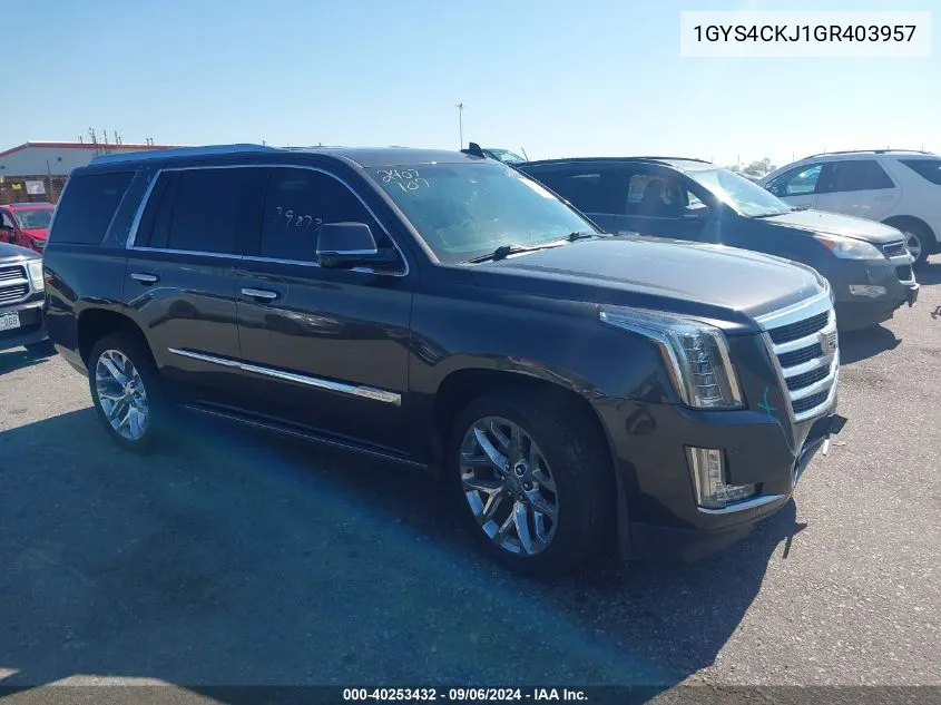 2016 Cadillac Escalade Premium Collection VIN: 1GYS4CKJ1GR403957 Lot: 40253432