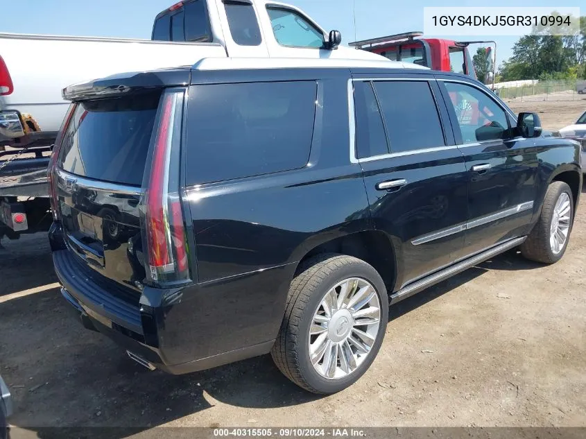 1GYS4DKJ5GR310994 2016 Cadillac Escalade Platinum