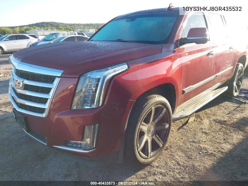 1GYS3HKJ8GR435532 2016 Cadillac Escalade Esv Luxury Collection