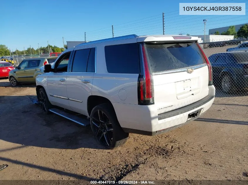 2016 Cadillac Escalade Premium Collection VIN: 1GYS4CKJ4GR387558 Lot: 40447019