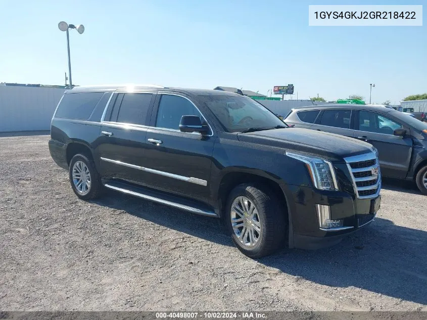 2016 Cadillac Escalade Esv Standard VIN: 1GYS4GKJ2GR218422 Lot: 40498007