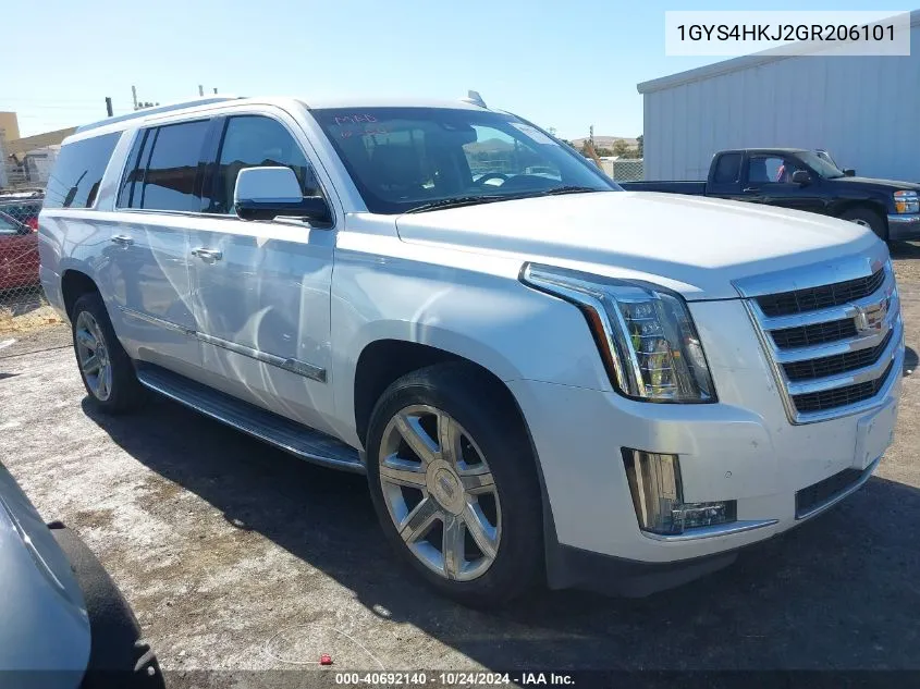 2016 Cadillac Escalade Esv Luxury Collection VIN: 1GYS4HKJ2GR206101 Lot: 40692140