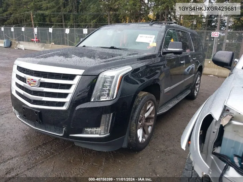 2016 Cadillac Escalade Esv Luxury Collection VIN: 1GYS4HKJXGR429681 Lot: 40758399