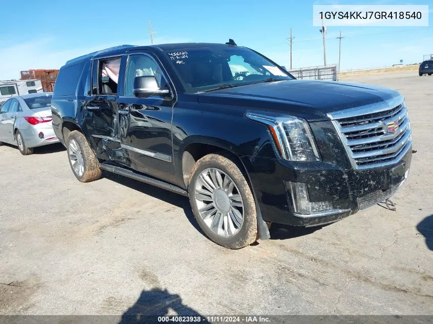 2016 Cadillac Escalade Esv Platinum VIN: 1GYS4KKJ7GR418540 Lot: 40823938