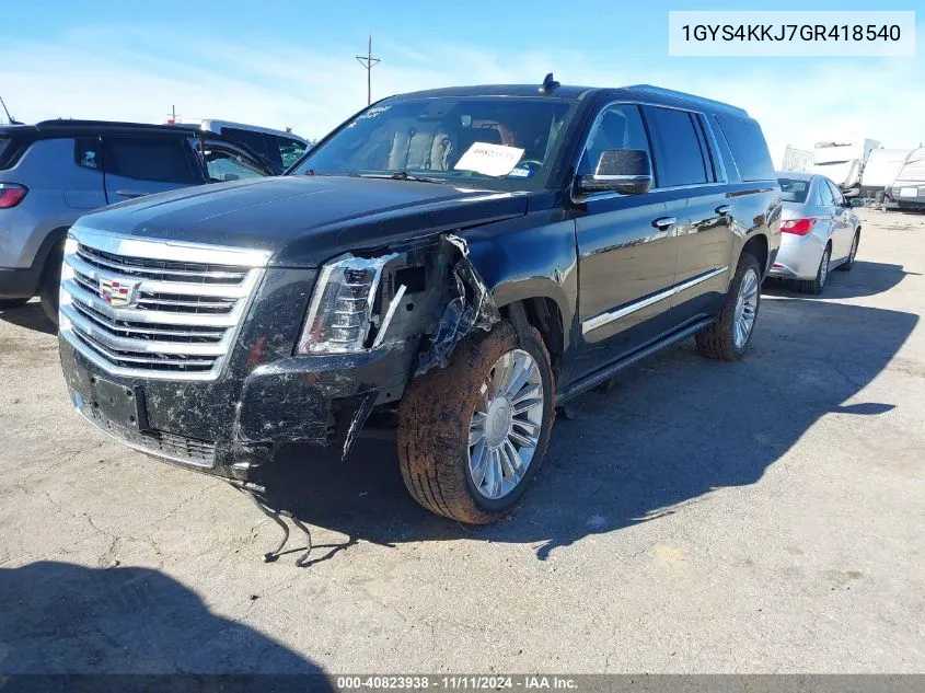 2016 Cadillac Escalade Esv Platinum VIN: 1GYS4KKJ7GR418540 Lot: 40823938