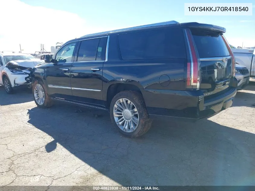 2016 Cadillac Escalade Esv Platinum VIN: 1GYS4KKJ7GR418540 Lot: 40823938