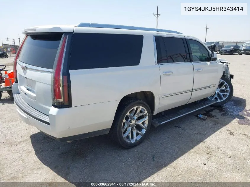 2017 Cadillac Escalade Esv Premium Luxury VIN: 1GYS4JKJ5HR343414 Lot: 39662941