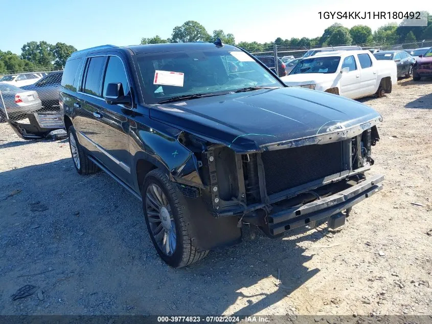 2017 Cadillac Escalade Esv Platinum VIN: 1GYS4KKJ1HR180492 Lot: 39774823