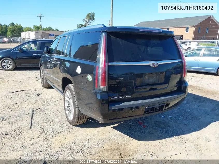 2017 Cadillac Escalade Esv Platinum VIN: 1GYS4KKJ1HR180492 Lot: 39774823