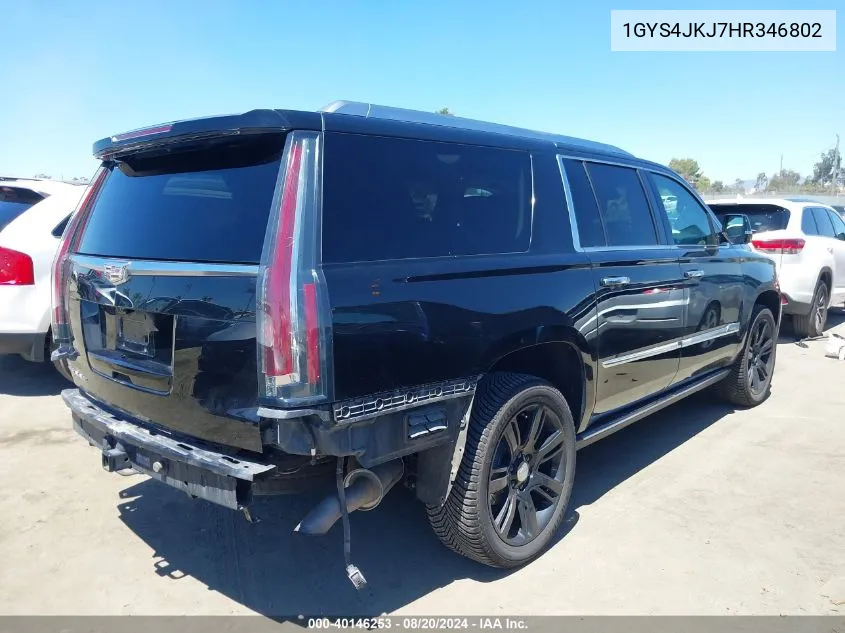 1GYS4JKJ7HR346802 2017 Cadillac Escalade Esv Premium Luxury