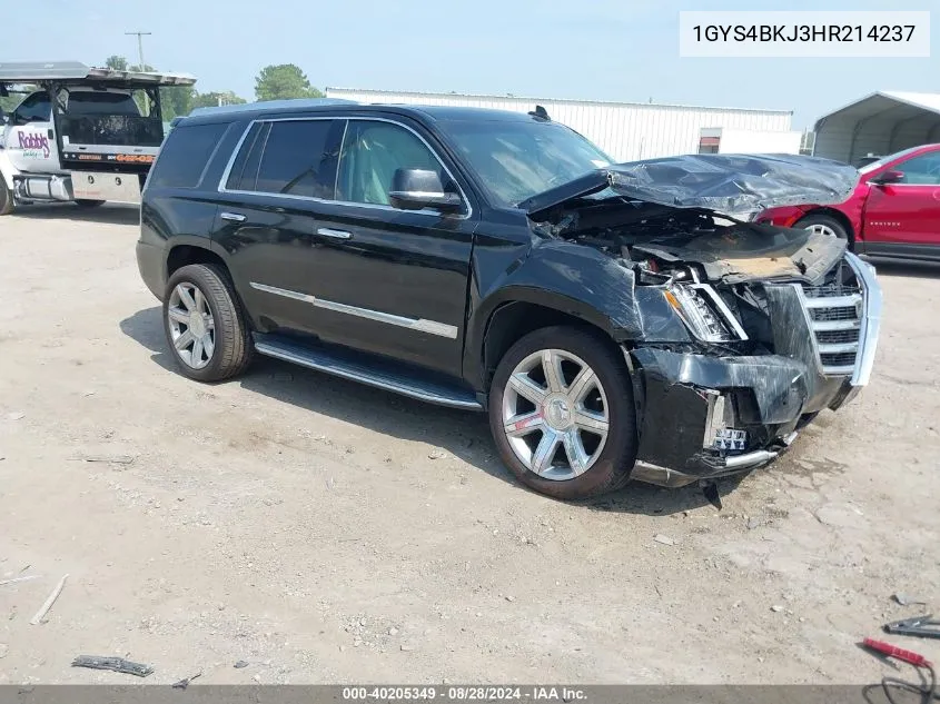 2017 Cadillac Escalade Luxury VIN: 1GYS4BKJ3HR214237 Lot: 40205349