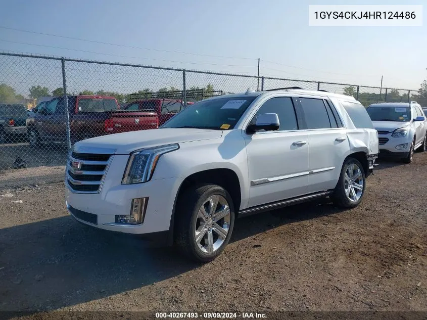 2017 Cadillac Escalade Premium Luxury VIN: 1GYS4CKJ4HR124486 Lot: 40267493