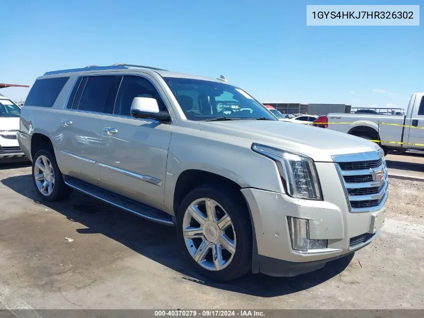 2017 Cadillac Escalade Esv Luxury VIN: 1GYS4HKJ7HR326302 Lot: 40370279