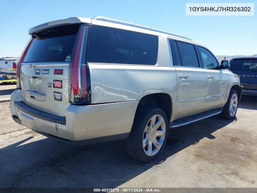 2017 Cadillac Escalade Esv Luxury VIN: 1GYS4HKJ7HR326302 Lot: 40370279