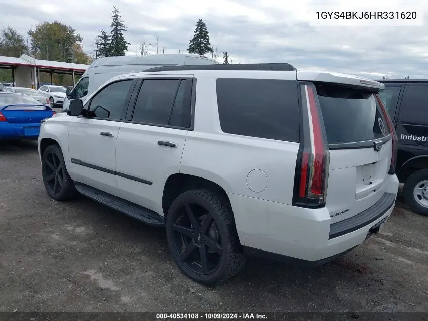 2017 Cadillac Escalade Luxury VIN: 1GYS4BKJ6HR331620 Lot: 40534108