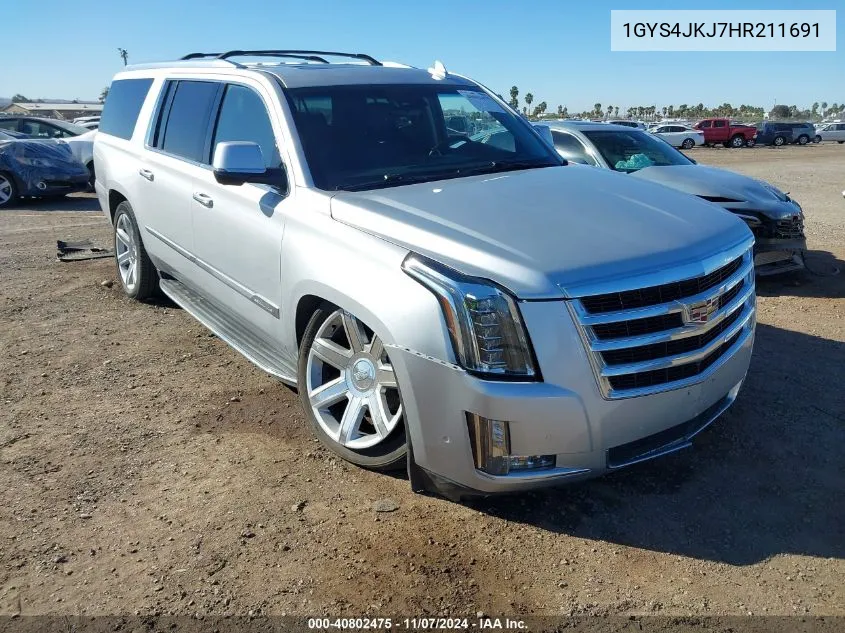 1GYS4JKJ7HR211691 2017 Cadillac Escalade Esv Premium Luxury