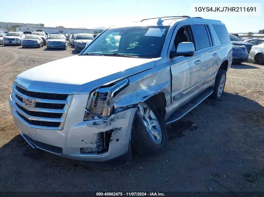 1GYS4JKJ7HR211691 2017 Cadillac Escalade Esv Premium Luxury