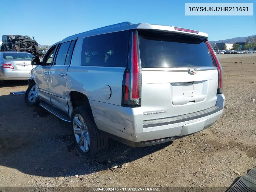 1GYS4JKJ7HR211691 2017 Cadillac Escalade Esv Premium Luxury