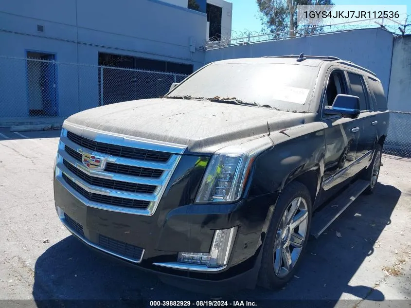 2018 Cadillac Escalade Esv Premium Luxury VIN: 1GYS4JKJ7JR112536 Lot: 39882929