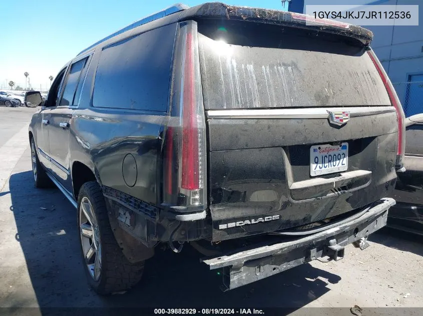 1GYS4JKJ7JR112536 2018 Cadillac Escalade Esv Premium Luxury