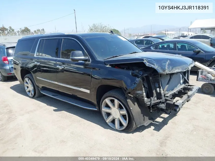 1GYS4HKJ3JR118391 2018 Cadillac Escalade Esv Luxury