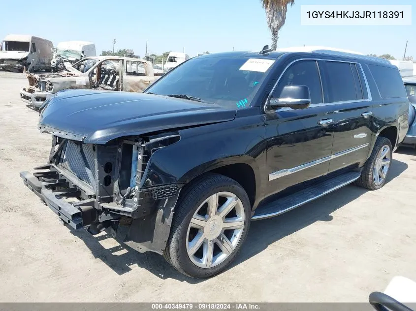 1GYS4HKJ3JR118391 2018 Cadillac Escalade Esv Luxury