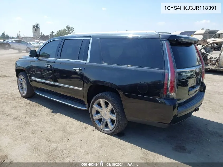 1GYS4HKJ3JR118391 2018 Cadillac Escalade Esv Luxury