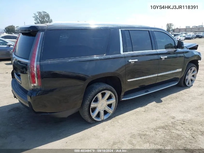 2018 Cadillac Escalade Esv Luxury VIN: 1GYS4HKJ3JR118391 Lot: 40349479