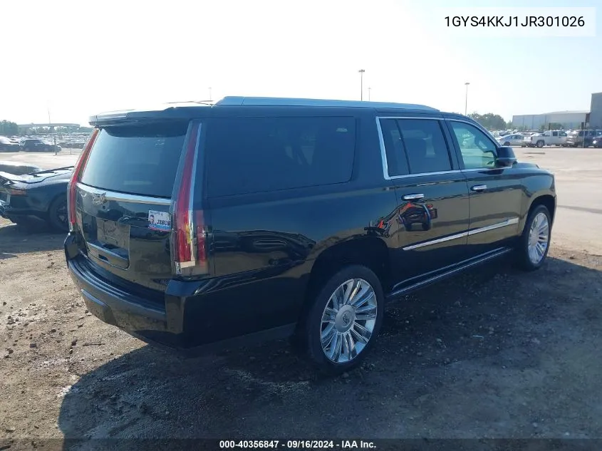 2018 Cadillac Escalade Esv Platinum VIN: 1GYS4KKJ1JR301026 Lot: 40356847