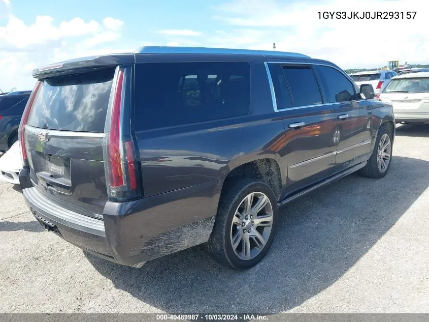 1GYS3JKJ0JR293157 2018 Cadillac Escalade Esv Premium Luxury