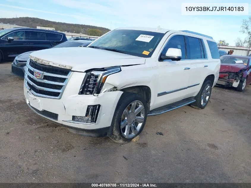 2018 Cadillac Escalade Luxury VIN: 1GYS3BKJ7JR140183 Lot: 40769705