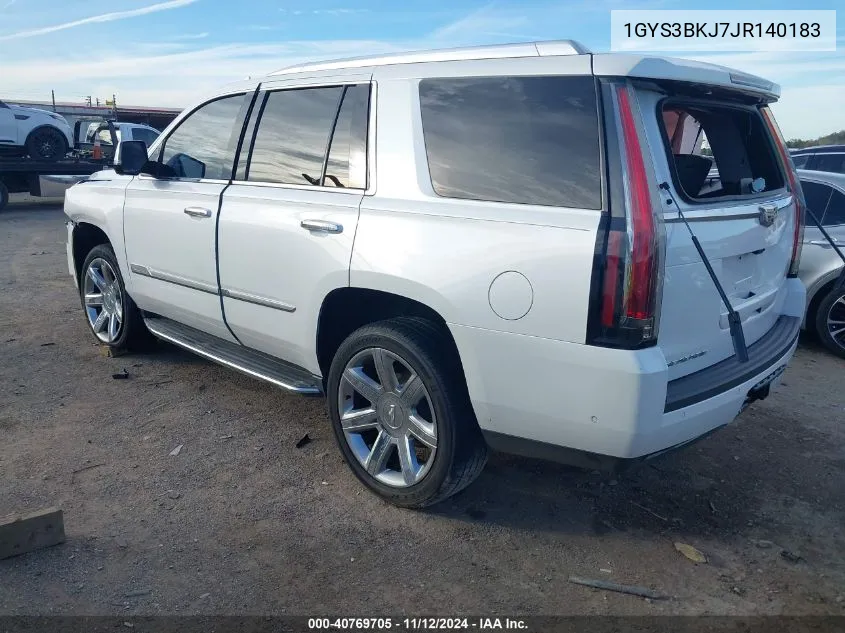 2018 Cadillac Escalade Luxury VIN: 1GYS3BKJ7JR140183 Lot: 40769705