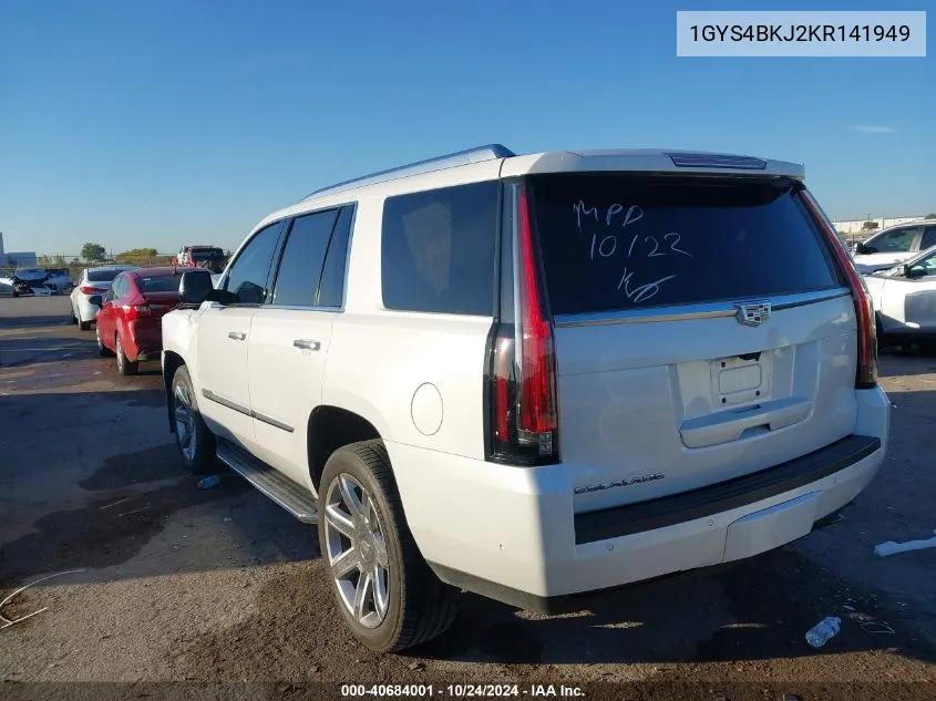 2019 Cadillac Escalade Luxury VIN: 1GYS4BKJ2KR141949 Lot: 40684001