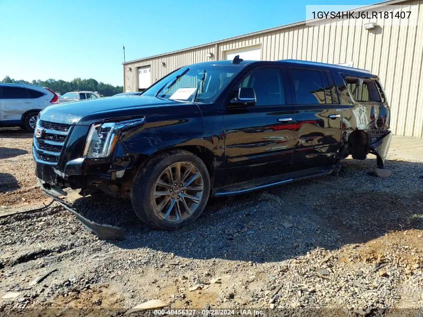 2020 Cadillac Escalade Esv Luxury VIN: 1GYS4HKJ6LR181407 Lot: 40456327