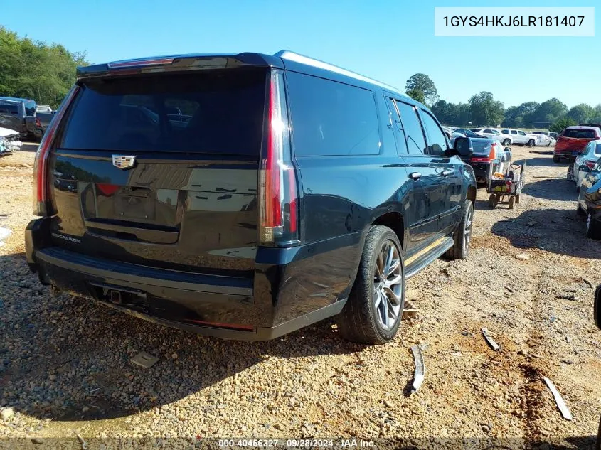 2020 Cadillac Escalade Esv Luxury VIN: 1GYS4HKJ6LR181407 Lot: 40456327